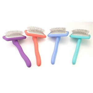 Wooden straight slicker brush medium